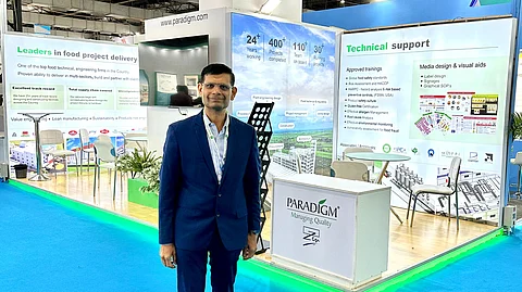 Atul Ganediwala, Managing Director of Paradigm, at their booth during the ANUTEC- International FoodTec India event in Mumbai