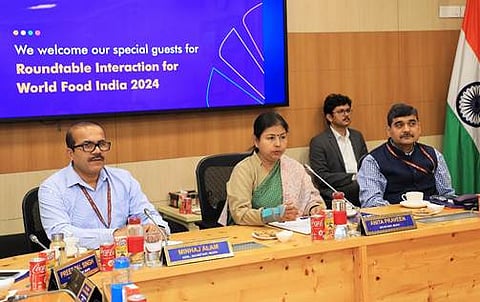 Secretary, Food Processing Industries chairs the meeting with stakeholders about the Ministry's action plan for World Food India 2024