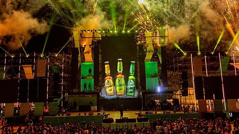 Fireworks celebrations unveiling the newly released beer brand Serengeti Premium Lemon (centre) and the re-launched Serengeti Premium Lager (left) and Serengeti Premium Lite (right)