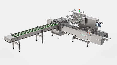 Syntegon’s horizontal flow wrapper Pack 301 LS supports gentle handling and increased output thanks to its newly developed Smart Duplex Measuring Loader (SDML)