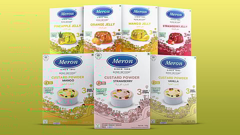 Meron’s new flavored jelly crystal mixes and custard powder range