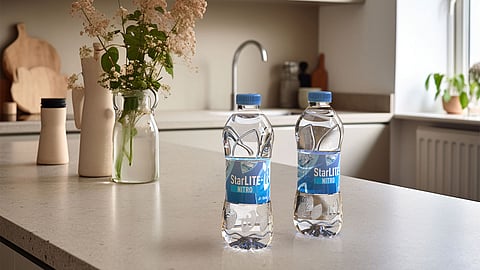Sidel’s latest distinctive high-resistance bottle base for still nitrogen-dosed products in 100% rPET bottles