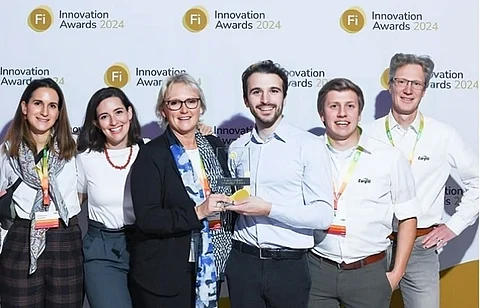 The Cargill Indulgence Redefined team, from L-R Clemence Leotard, Bengisu Corakci, Anne Mertens-Hoyng, Adam Maxwell (CEO Voyage Foods), Douwe Ruppert, Frank Hollander