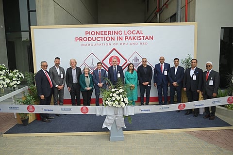 Ribbon cutting ceremony with Irish Ambassador to Pakistan Mary ONeill fourth from left U.S. Consul General Karachi Scott Urbom fifth from left