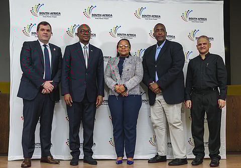 Left to right: Luis Avellar, President of the Africa Operating Unit of The Coca Cola Company; Honourable Parks Tau, Minister of Trade Industry and Competition; Boitumelo Mosako, Chief Executite officer, Development Bank of Southern Africa, Tshepo Ramodibe; Head of Corporate Affairs, Industrial Development Corporation and Yunus Hoosen, Head of Investment South Africa