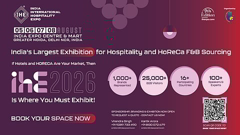 India International Hospitality Expo (IHE) - 5 to 8 August 2026 at India Expo Centre & Mart, Delhi NCR