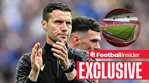 Football Insider exclusive as Mat Sadler applauds, while Rotherham United's New York Stadium features in a circular inset.