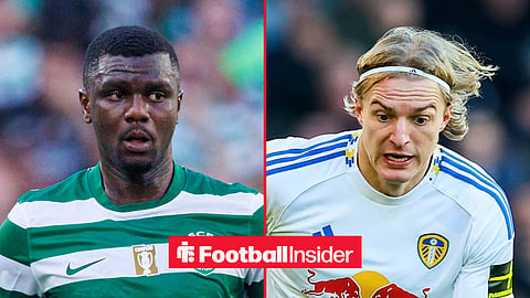 Split image of Sporting CP defender Ousmane Diomande and Leeds United centre-back Sebastiaan Bornauw