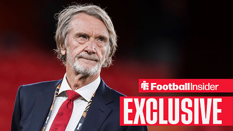 Football Insider exclusive as Manchester United co-owner Sir Jim Ratcliffe stares into the distance.