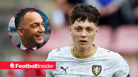Main image of Wolves centre-back Ladislav Krejci playing for Czechia at the 2026 World Cup and image of Leeds United chairman Paraag Marathe smiling in circular inset on the left