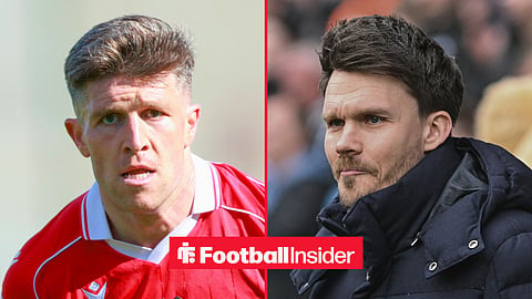 Split image of Josh Windass playing for Wrexham and Danny Rohl managing Rangers from the sidelines