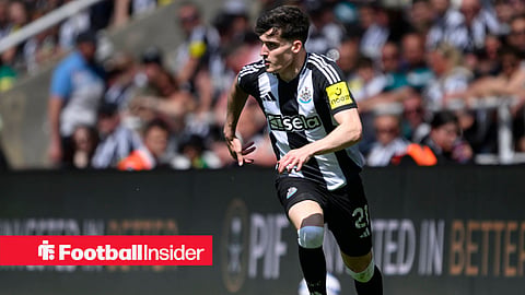 Tino Livramento in action for Newcastle United during a Premier League game