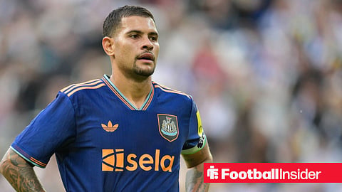 Bruno Guimaraes plays for Newcastle United during the Sela Cup match between Newcastle United and RCD Espanyol at St. James s Park in Newcastle, United Kingdom, on August 8, 2025
