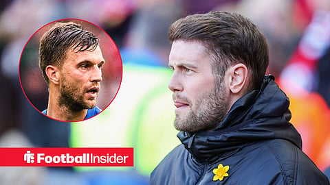 Main image of Brighton manager on the touchline with his tongue out with Joel Veltman's face in a circular inset on the left