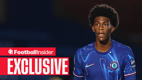 Josh Acheampong playing for Chelsea in blue home kit
