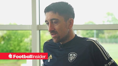 Pablo Hernandez sitting during an interview before his Leeds United farewell