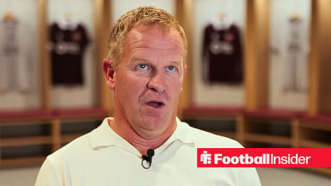Wouter Vrancken giving an interview as new Hearts manager