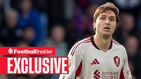 Federico Chiesa in white Liverpool away top