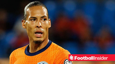 Liverpool defender Virgil van Dijk looks on during a game for the Netherlands.