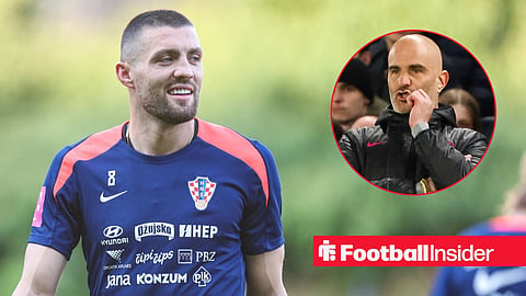 Manchester City's Mateo Kovacic in training with the Croatian national team / Former Chelsea boss Enzo Maresca on the touchline at Stamford Bridge