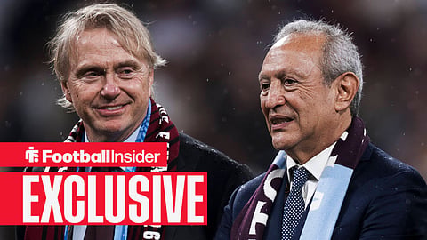 Wes Edens and Nassef Sawiris look on during the award ceremony following the UEFA Europa League 2025/26 final football match between SC Freiburg and Aston Villa FC. Aston Villa FC won 3-0 over SC Freiburg