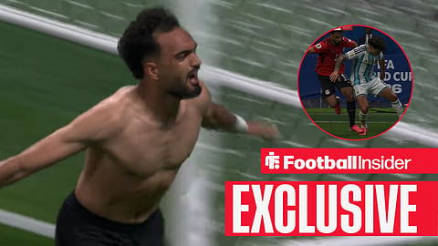 Mostafa Ziko celebrates his goal by taking his shirt off before seeing it disallowed vs Argentina / Marwan Ateya steps on Lisandro Martinez in the build-up to Egypt's second goal