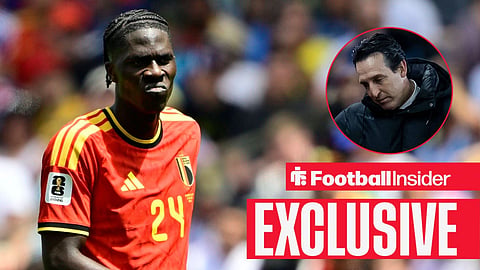 Amadou Onana, midfielder of Belgium, during the FIFA World Cup 2026 Group G match between Belgium and Egypt at the Lumen Field stadium on June 15, 2026 / Aston Villa manager Unai Emery at Villa Park