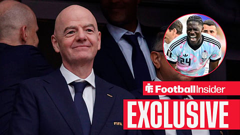 Gianni Infantino smiles before the start of the 2026 FIFA World Cup / Onana Amadou midfielder of Belgium injured leaving the field pictured during the FIFA World Cup 2026 round of 16 match between the United States of America and Belgium at the Lumen Field stadium on July 6, 2026