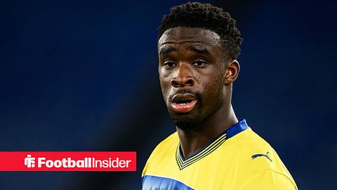 Mandela Keita in action for Parma looking confused to left