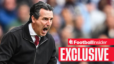 Unai Emery screaming at his players from the touchlines at Villa Park