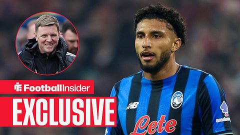 Ederson in action with Eddie Howe smiling left inset