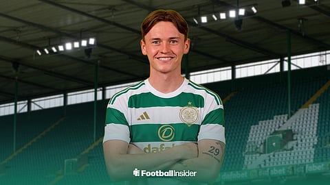James Penrice in a photoshopped Celtic kit at Parkhead