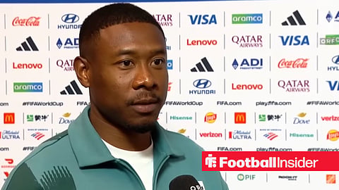 David Alaba being interviewed at the World Cup