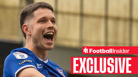 George Hirst celebrating in Ipswich Town kit