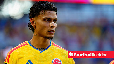 Richard Rios lining up for Colombia before World Cup game