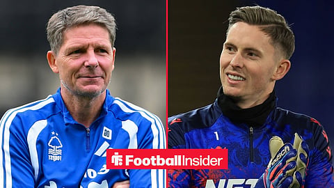 Oliver Glasner on the sidelines at Nottingham Forest, with Dean Henderson in action for Crystal Palace
