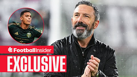 Football Insider exclusive as Rangers manager Derek McInnes applauds, while Kevin Kelsy is in action in a circular inset.