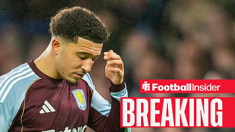 Jadon Sancho looking frustrated at Aston Villa