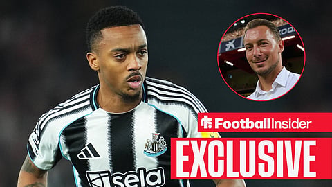Joe Willock in action with Matthias Jaissle smiling at camera right inset