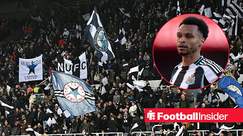 Newcastle fans with Jacob Murphy in cirlce