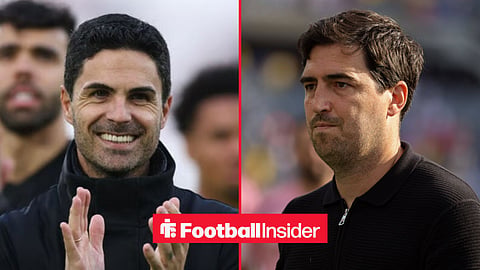 Mikel Arteta and Andoni Iraola on the sidelines at Arsenal and Liverpool respectively