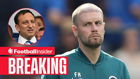 Fabian Hurzeler on the sidelines at Brighton with Tony Bloom in a circular inset