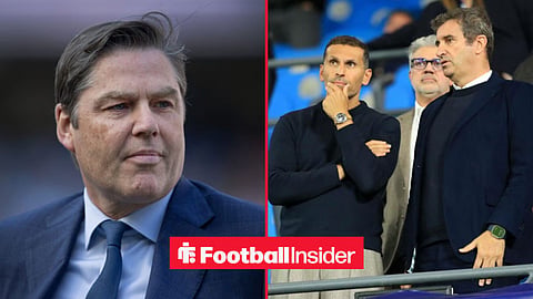 Premier League CEO Richard Masters, next to Man City chairman Khaldoon Al Mubarak and Man City CEO Ferran Soriano