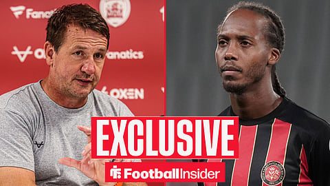 Daniel Stendel in a press conference for Barnsley, with Daniel Johnson in action for Karagümrük