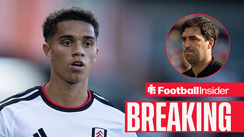 Josh King in action for Fulham, with Andoni Iraola in a circular inset