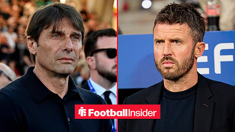 Antonio Conte and Michael Carrick on the sidelines