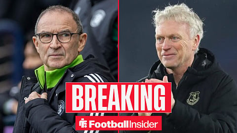 Martin O'Neill on the sidelines at Celtic, with David Moyes at Everton