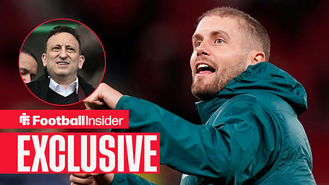 Football Insider exclusive as Brighton manager Fabian Hurzeler punches the air, while owner Tony Bloom watches from a circular inset.