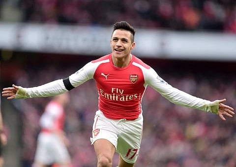 Red hot Chilean: Alexis Sanchez scored two goals as Arsenal destroyed United