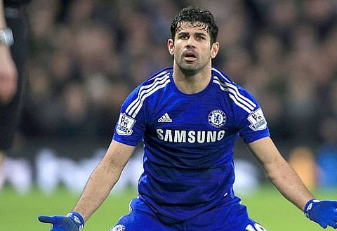 Moody blues: Diego Costa is equal top scorer with Willian this season